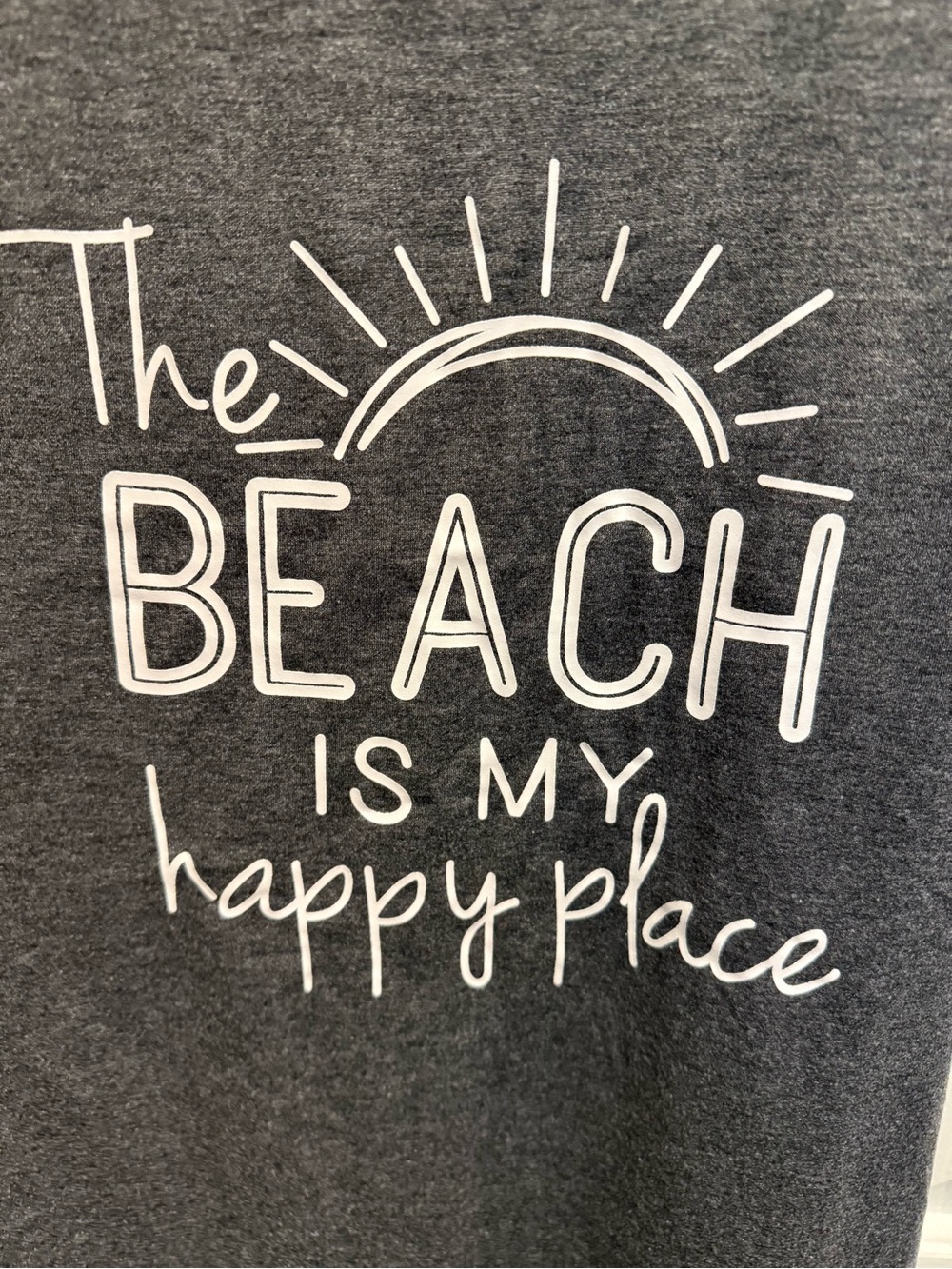 Charcoal Graphic Tank - "The Beach Is My Happy Place" - Picture 3 of 5